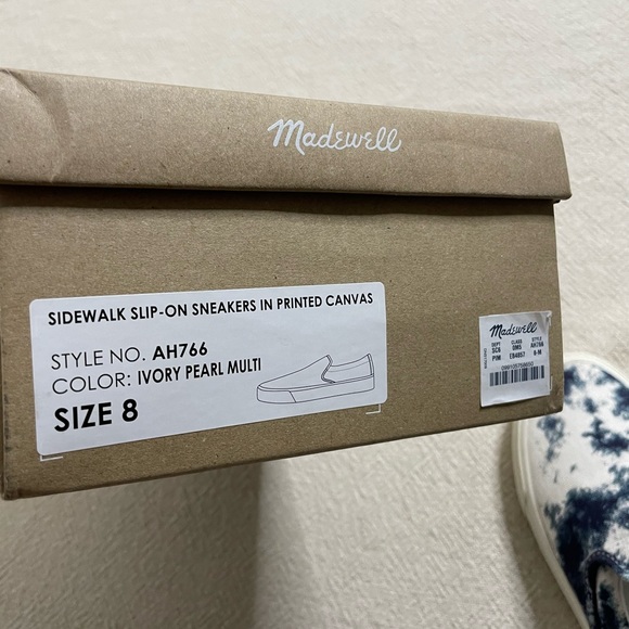 NEW Madewell Sidewalk Tie Dye Blue Slip-On Sneakers 8 - Picture 8 of 8